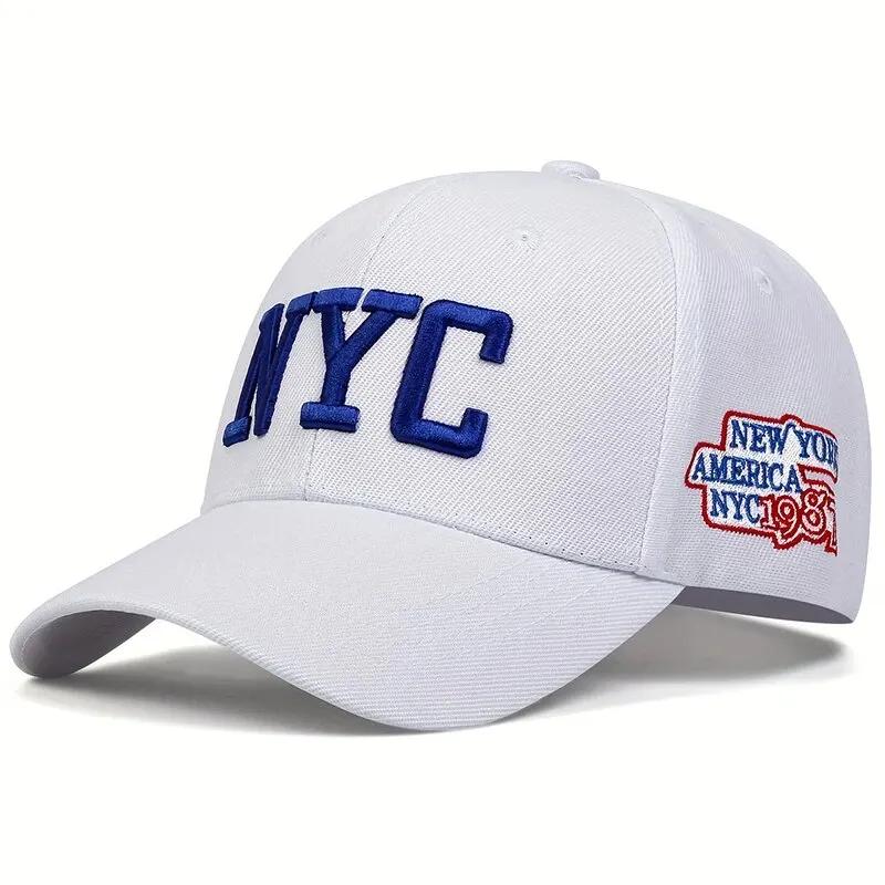 

Unisex NYC Embroidery Baseball Caps Spring Autumn Outdoor Adjustable Casual Hats Sunscreen Hat Sports Cap белый