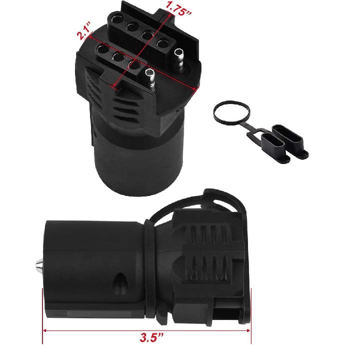 Trailer Plug Adapter 7- 4&5Pin Round to 4 and 5 Flat Blade Trailer Connector