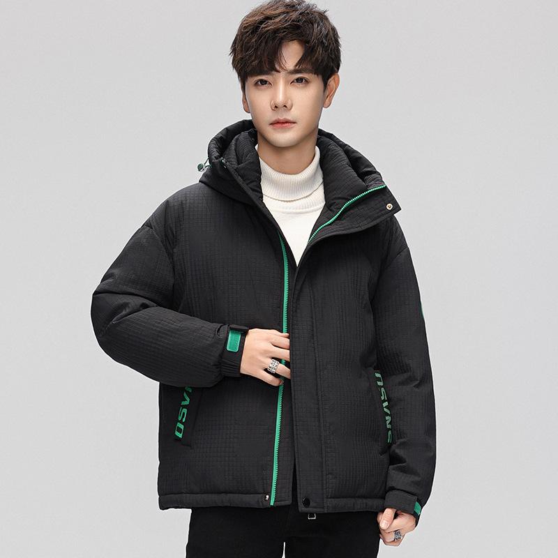 

Молодежная утолщенная короткая пуховая куртка осень и зима новая холодная и теплая пуховая куртка с капюшоном 4XL чёрный