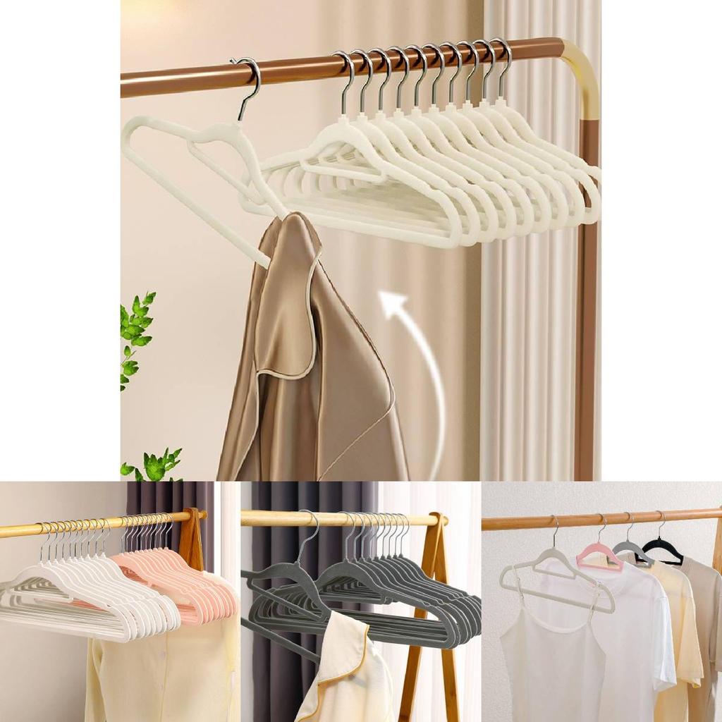 Premium Velvet Hangers Set Of Ten With Thick Non-slip Design For Clothes Drying And Storage