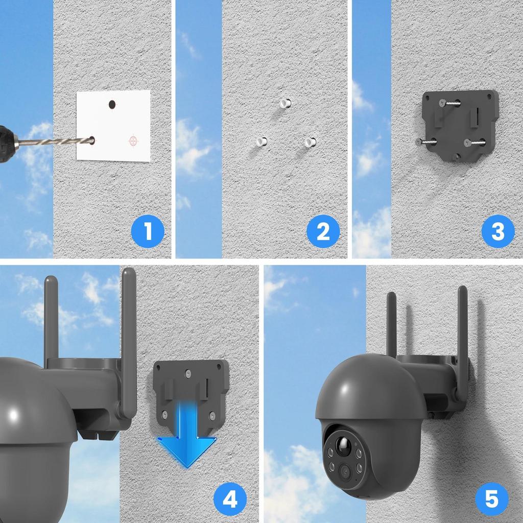 Vstarcam 5MP Solar Security WiFi Camera Outdoor Wireless Surveillance Floodlight Motion Detection Color Night Vision Remote Viewing with 360°View