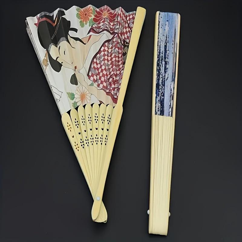 Pappersfläkt i japansk stil, handhållen vikbar fläkt för sommaren, för att dekorera ditt hem, vardagsrum eller kontor, en fantastisk vårpresent till din mamma