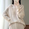 Women's Early Autumn 100% Wool Tassel Lapel Sweater - Stylish Loose Knitwear with Drop Shoulders