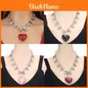 Geometric Heart Pendant Necklace For Women With Glass Charm In Vintage Style
