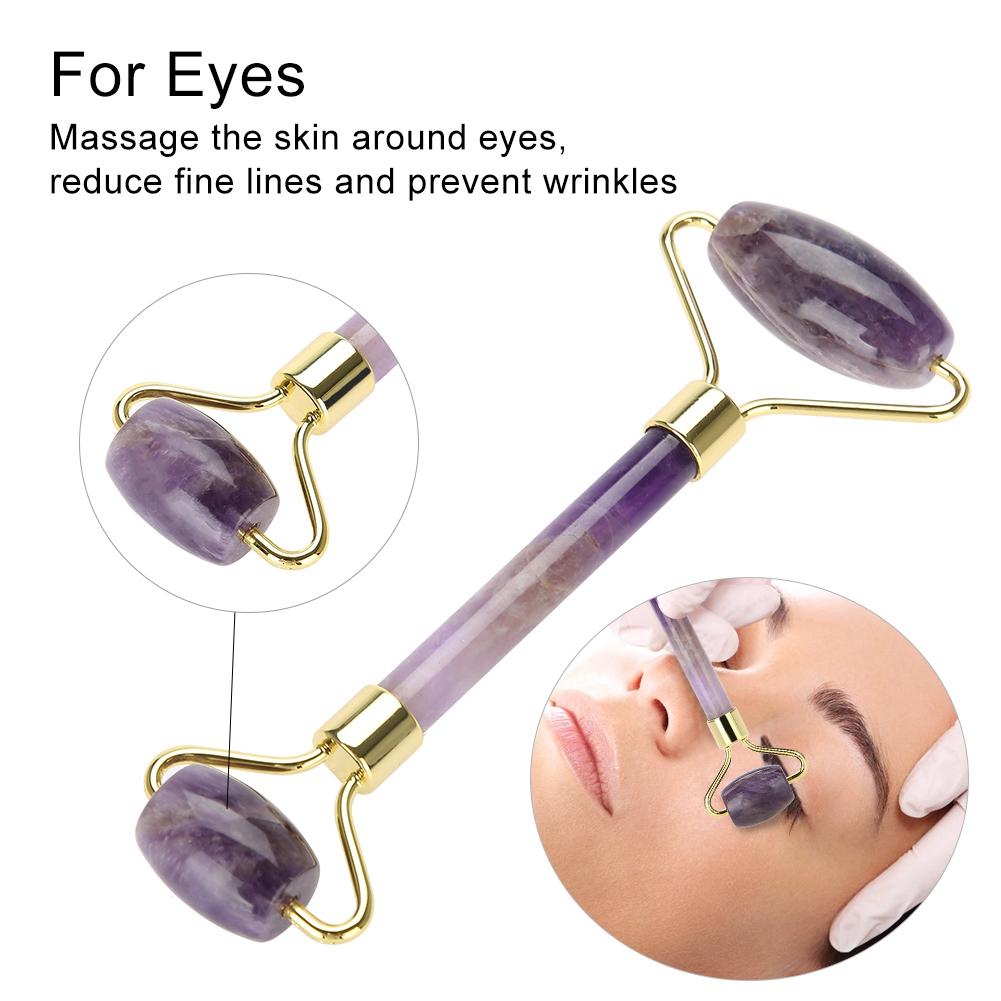 Natural Jade Roller Massage Amethyst Facial Massage Anti Wrinkle Anti Aging for Face Eyes