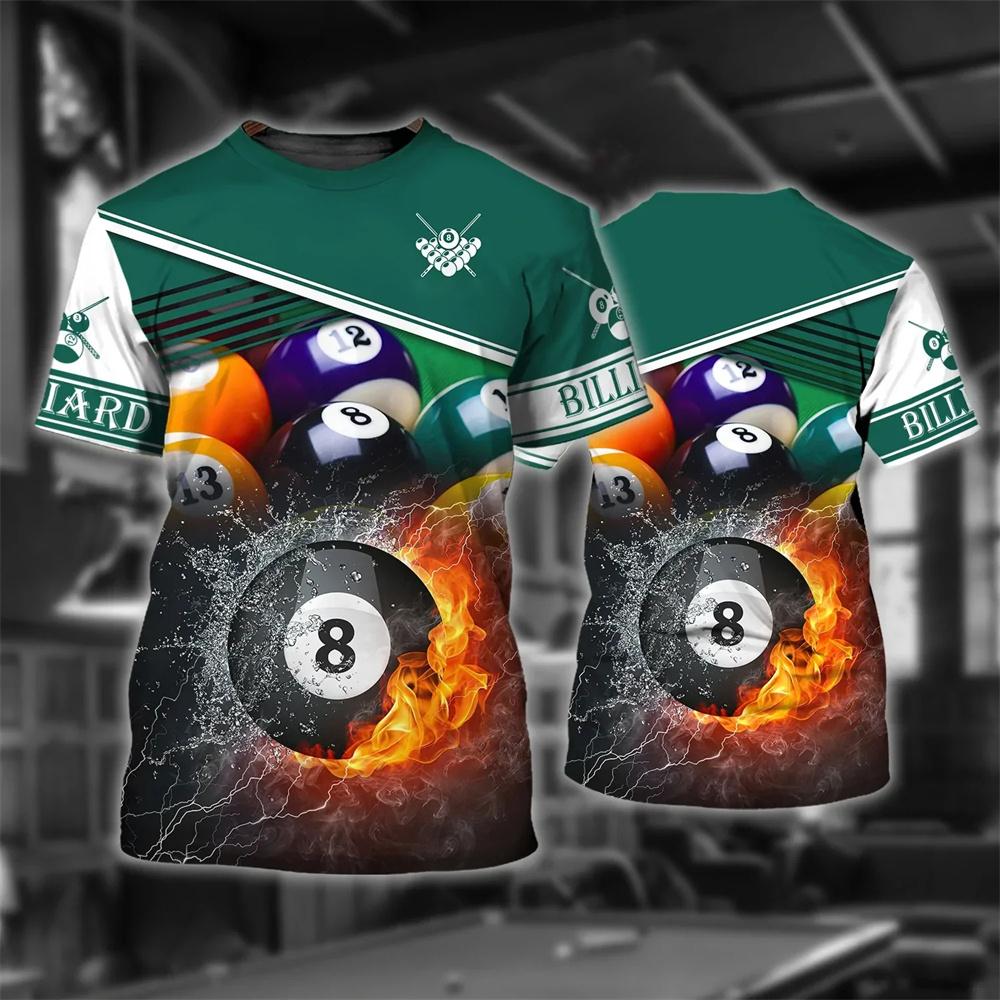 Kulečník Snooker Pivo 3D Tisk Tričko Móda Streetwear Muži Ženy O-Krk Trička Léto Oversized Harajuku Trička Unisex Topy