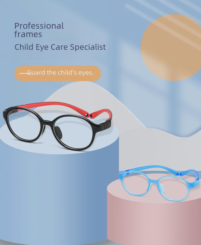 Danyang 9022ET Kids' Retro Round Myopia Glasses - Ultra-light Silicone TR Frame