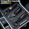 Carbon Fiber Texture Car Key Chain Ring Auto Keychain For Mitsubishi Lancer Outlander Pajero ASX Colt I200 Space Delica Triton
