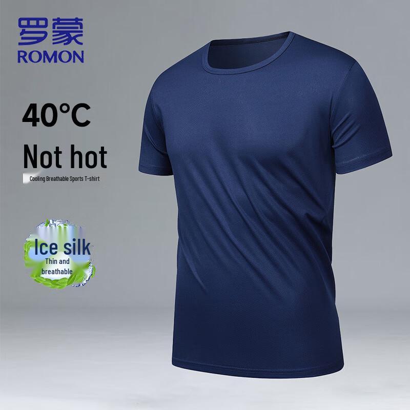 ROMON Men's Ice Silk Quick-Dry Short Sleeve T-Shirt