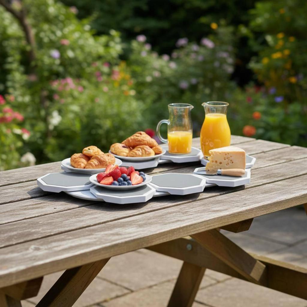 6 Pieces Rotating Serving Tray Portable Tableware Easy to Share