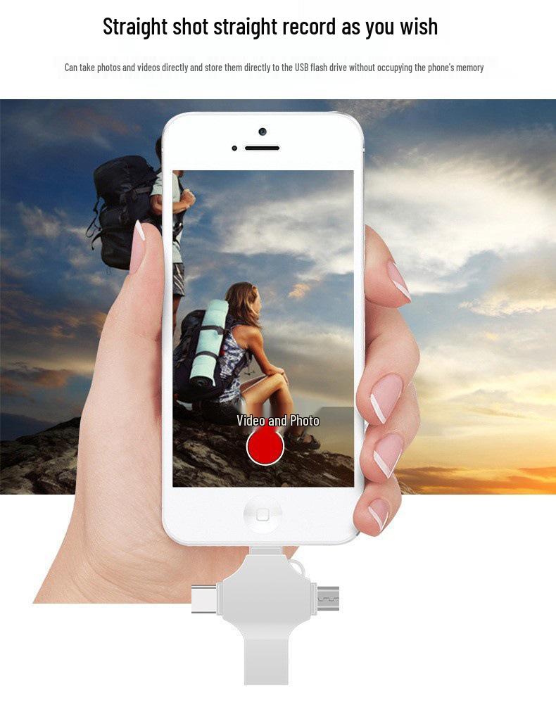 Compatible High-Speed 4-in-1 USB Interface for Apple & Android (64GB, 128GB, 256GB, 512GB, 1TB)