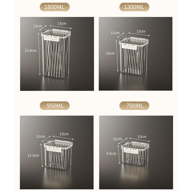 Airtight Food Storage Container With Lid Sealed Pet Stackable Air Tight Pantry Storage Canister For Kitchen Pantry Organizer