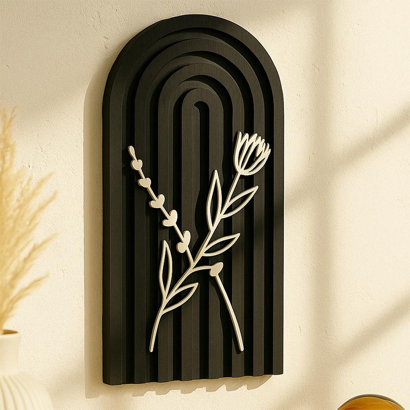 1PC Hollow Flower Pattern Ornaments Bohemia Living Room Pendants Creative Wood Unique Wall Hanging Homestay Crafts DIY Home Decor