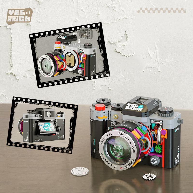 Creative Building Blocks Mechanical Universe Retro Camera Assembled Handmade Toys Model Ornaments DIY Educational Leisure Toys