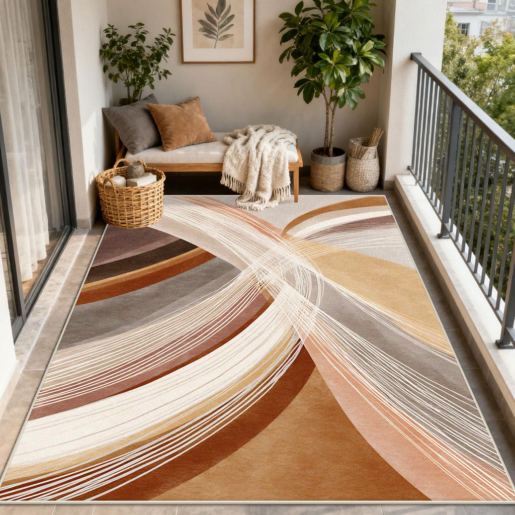 Nordic Abstract CARPET FOR LIVE ROOM Striped Home Decoration Balcony Outdoor Rugs Washable Antiskid Lounge Floor Mats Bedside