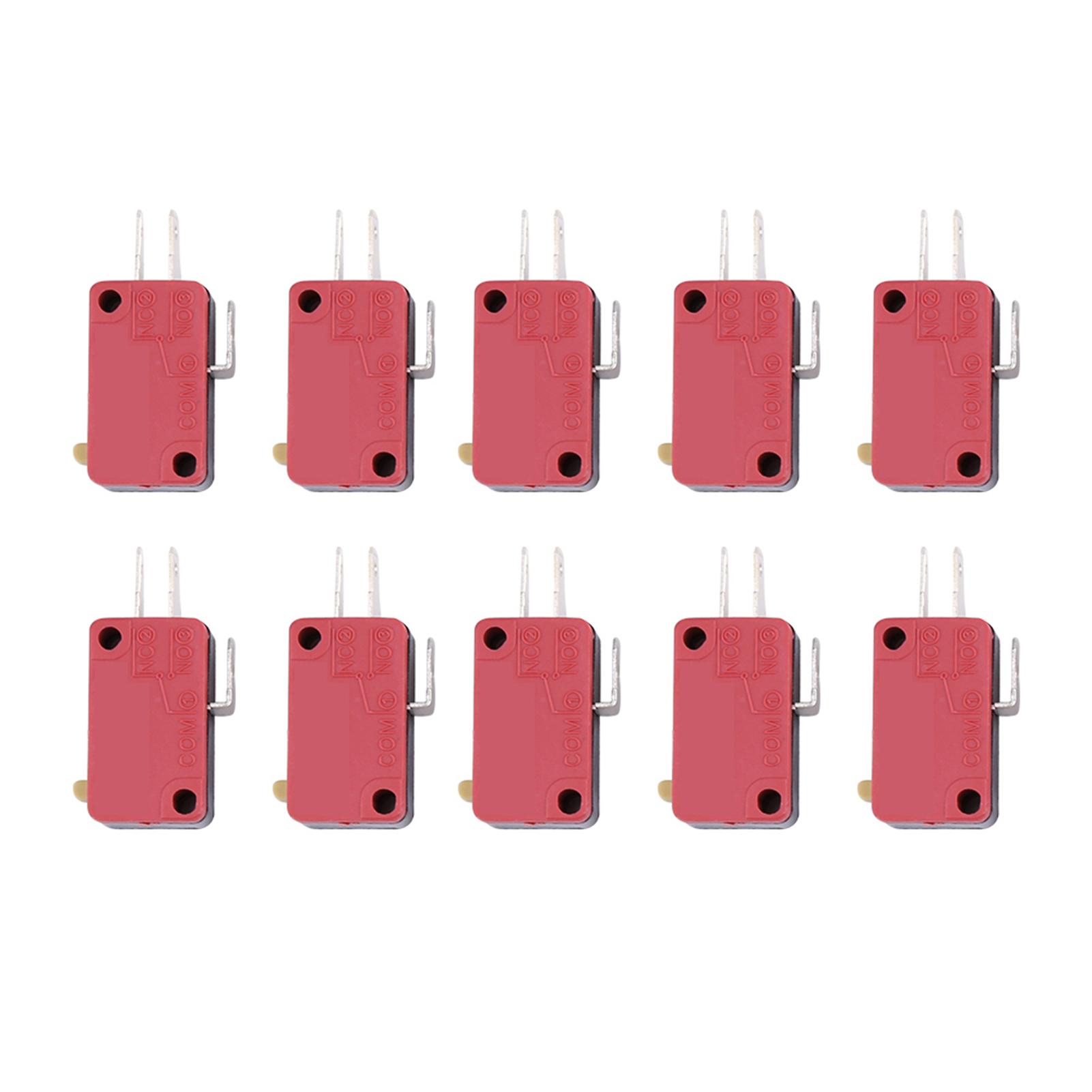 

10Pcs Red 3Pins Push Button Micro Switch Replacement for Arcade Game