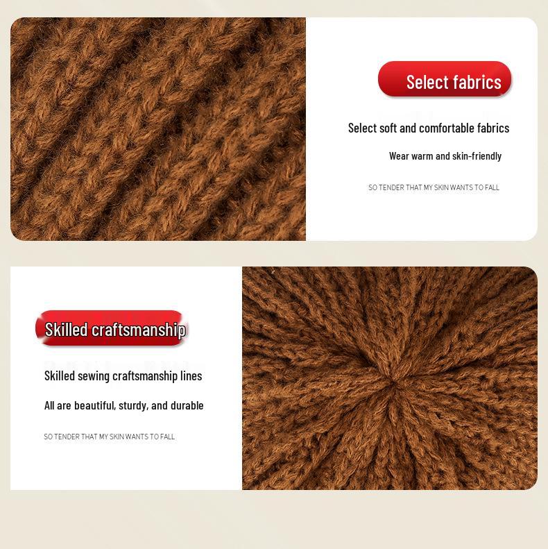 FEWK Winter Extra-Langer Schal und Mütze Set - Unisex Fleecefutter Kältefest Warm Gestrickt