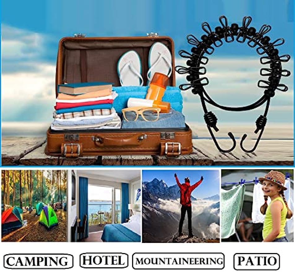 Cheap 1 Pack Portable Clothesline with 12 Clothespins, Travel