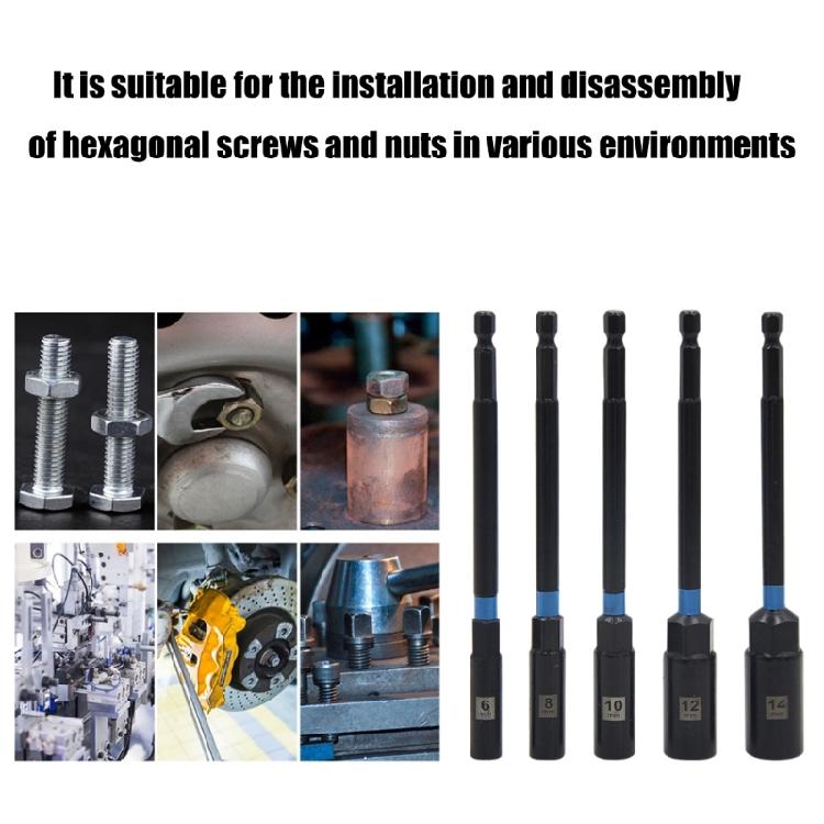Power Nut Driver Drill Bit Set 1/4inch Shank Hexagonal Socket Adapter Bolt Driver Repairing Tool Kit for Electric Screwdriver