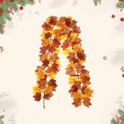 Fall Leaf Garland Autumn Celebration Balcony Reusable Thanksgiving Christmas Realistic