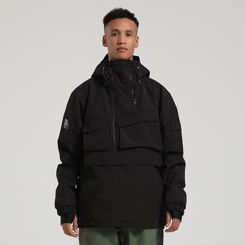 New American Style Waterproof Ski Suit: Warm Snowboard Jacket with Multi-Pocket Design for Men and Women