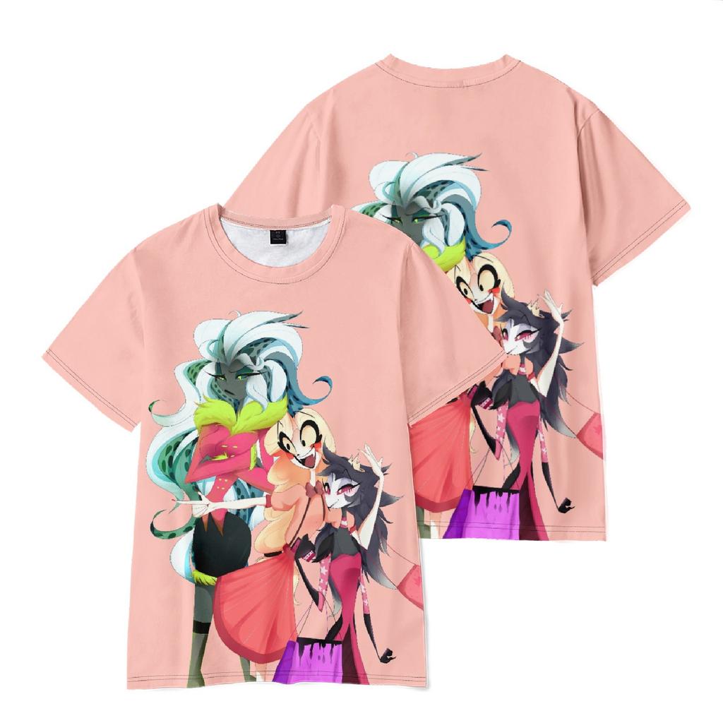 Anime Hazbin Hotel 3D Full Print T-Shirt Unisex Cartoon Fans Short Sleeve Tee