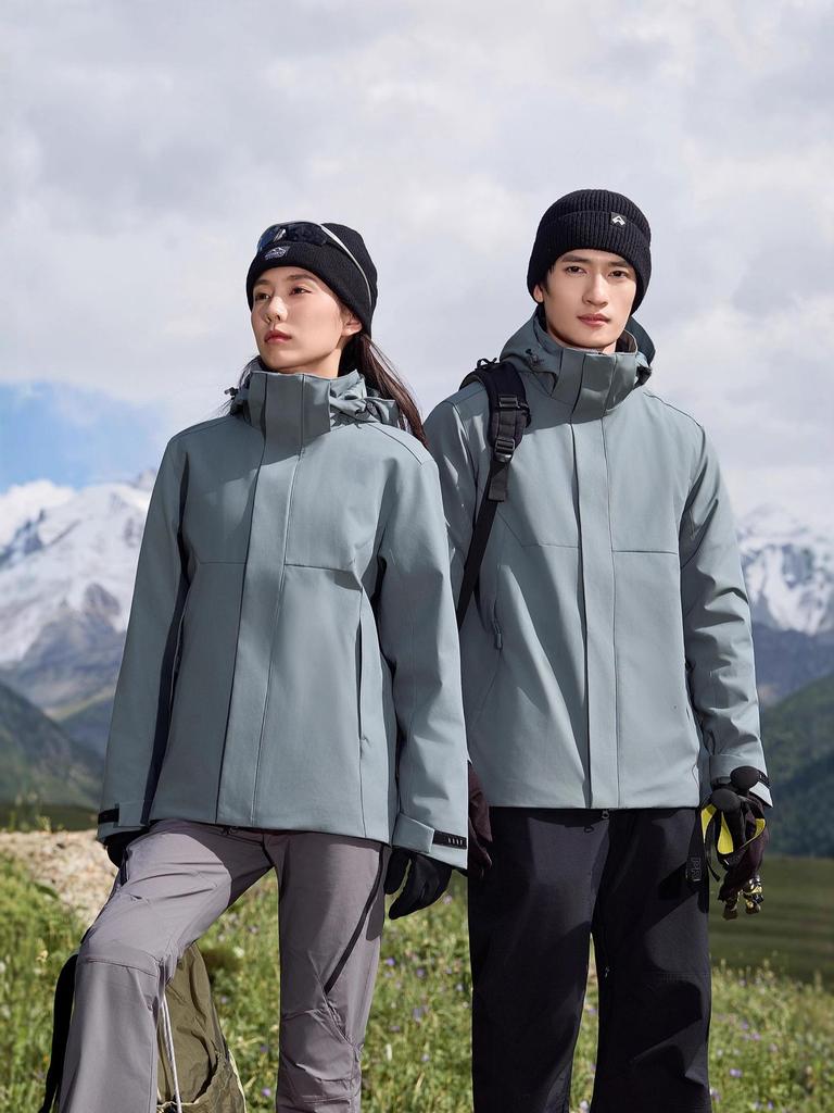 Unisex Młodzieżowa Wodoodporna Kurtka Górska Trzyw Warstwy z Odpinaną Podpinką Puchową