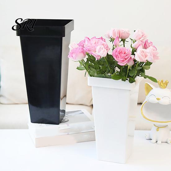 Indoor Outdoor Plant Pots Flower Bucket Easy to Move Weather-Resistant Plastic Durable Planters Balcony Planter with Inner Pot Home Decor