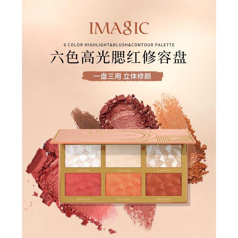 IMAGIC - 6 Colours Highlight / Blush / Contour Palette
