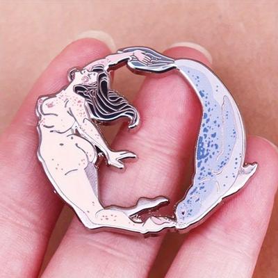 Selkie Enamel Pin Seal Woman Dancing Badge Fantasy Marine Life Brooch Jewelry Gift