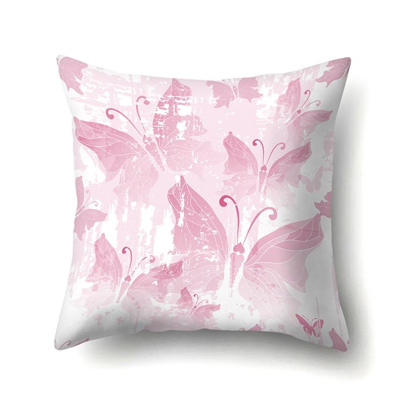 Polyester Pillowcase Butterfly Pattern Pillowcase Car Decoration Home Print Pillowcase Bedside Cushion Cover