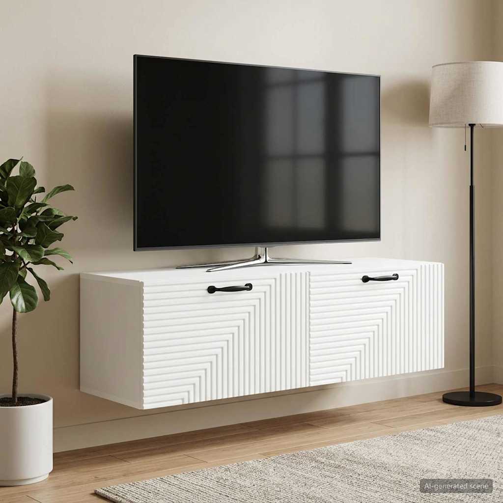 Wall Mounted TV Cabinet White 98 x 31 x 30 cm Particleboard