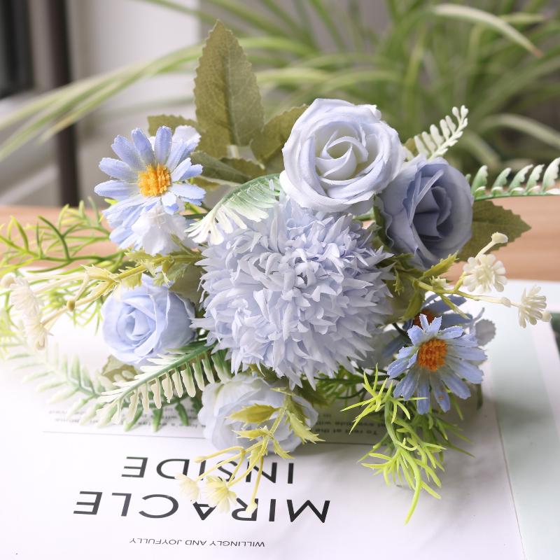 1 Stück Kunstblume Hochzeit Zuhause Schlafzimmer Dekoration Brautstrauß Hortensien Vase für Außen