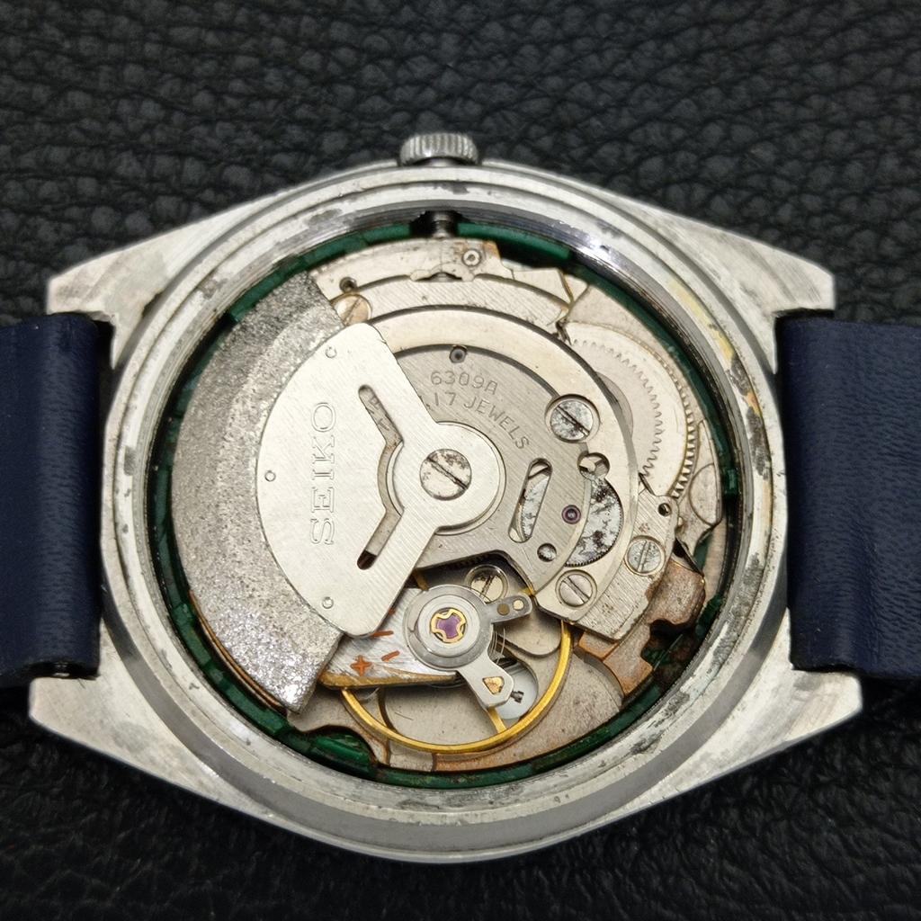 SEIKO 5 AUTOMATIC 6309A JAPAN MENS VINTAGE ARABIC BLUE DIAL WATCH a701663-5 R206c-a701663