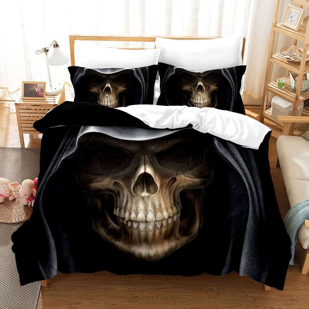 Daxing Home Textiles Skull Series Three-Piece Four-Piece Set Production 3D Digital Printing