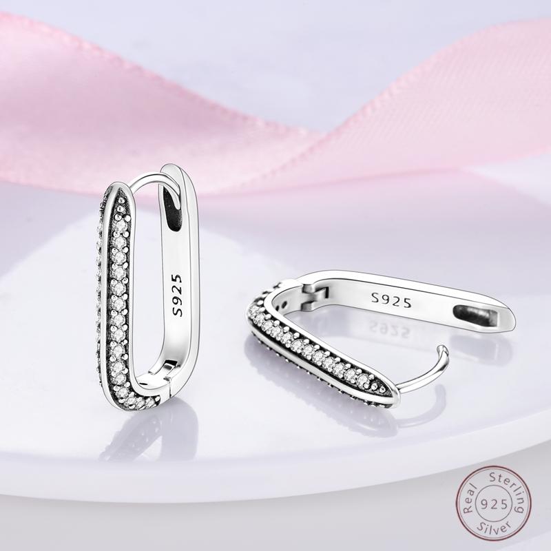 925 Ayar Burgu Halka Küpeler Minimalist Altın Yuvarlak Moda Zirkon Tokalı Düğün Takısı Kadınlar İçin Hediye