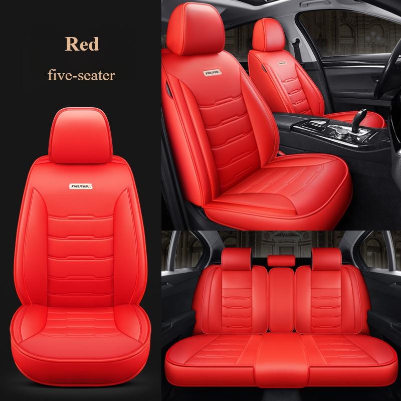 5-seater Luxury PU Leather Car Seat Cover Soft, Comfortable, Non-slip, Durable, Waterproof, Four Seasons