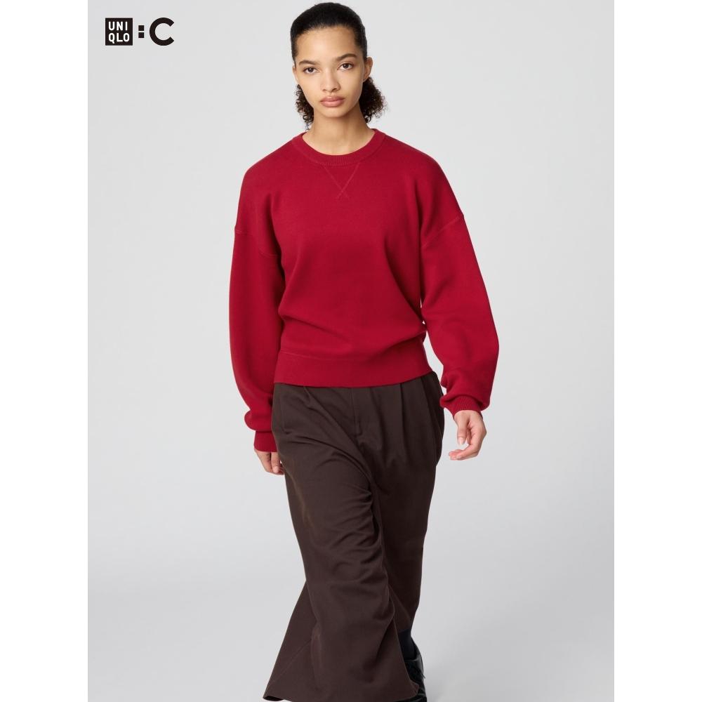 Uniqlo Suéter de Algodón Suave con Cuello Redondo de Japón