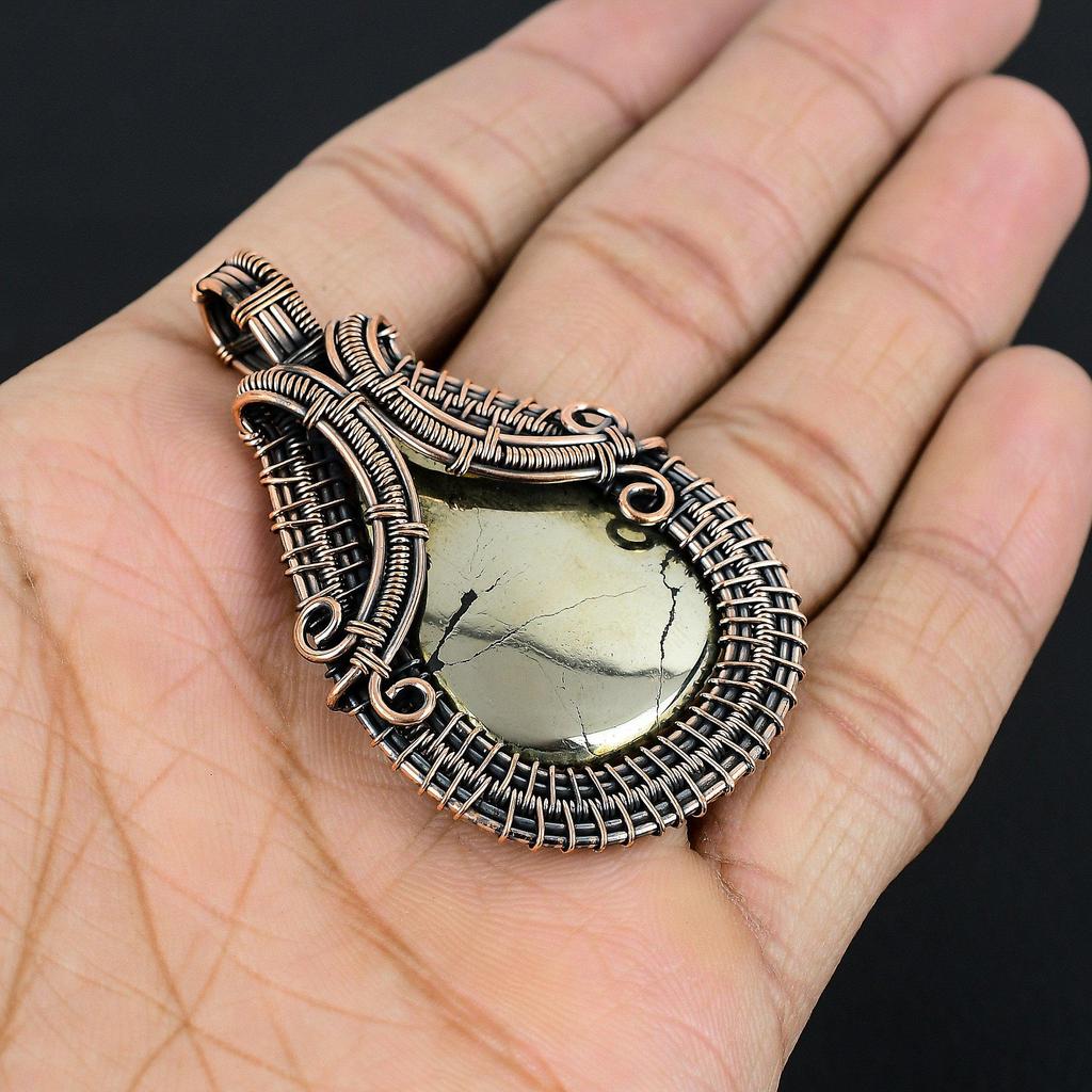 Marcasite Jewelry, 999 Copper Wire Wrapped Pendant Handmade Gemstone Jewelry, Gifts For Wife Brand New Pendant