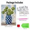 Elegant Framed Pearl Art DIY Set with Green Flower Vase 5D Sparkling Bead Canvas Painting Ready to Display Romantic Home Decor Gift