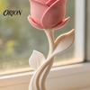 Minimalist Home Accents Modern Rose Sculpture, 3D Printed Floral Decor, Abstract Sculpture Flower Statue for Office, Elegant Tabletop Centerpiece Gift