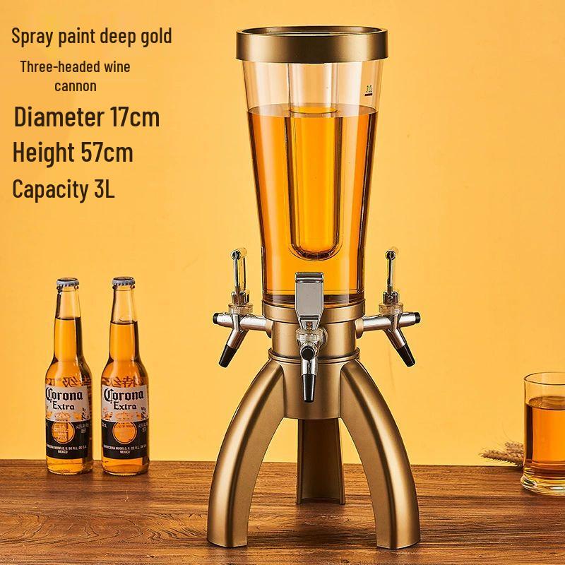 Luminous Triple-Head Beer Tower Dispenser