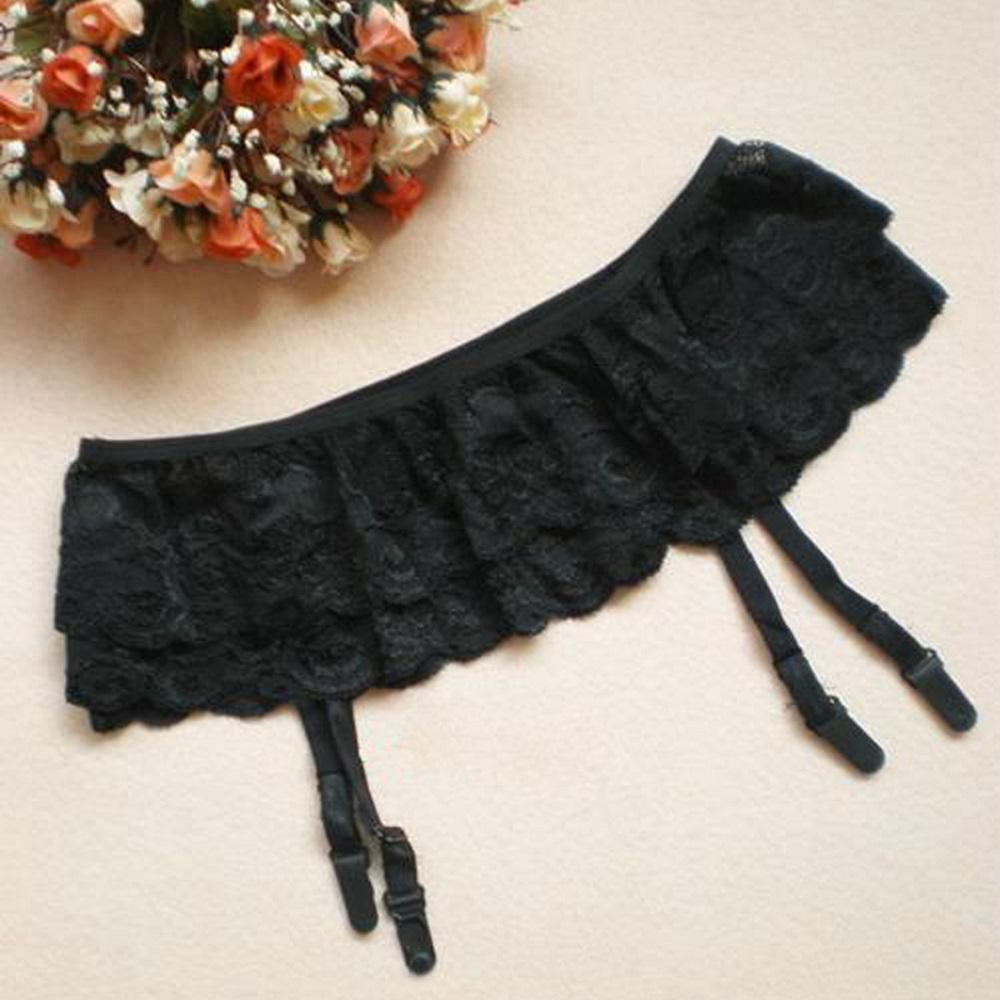 Sexy Suspender High Knee Stocking Open Crotch Lace Fishnet Tights Erotic Nightwear for Women
