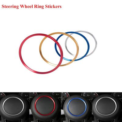4Colors Aluminum Steering Wheel Circle Ring For A*i A*4 Q*3 2017 2018 Steering Wheel Logo Decor