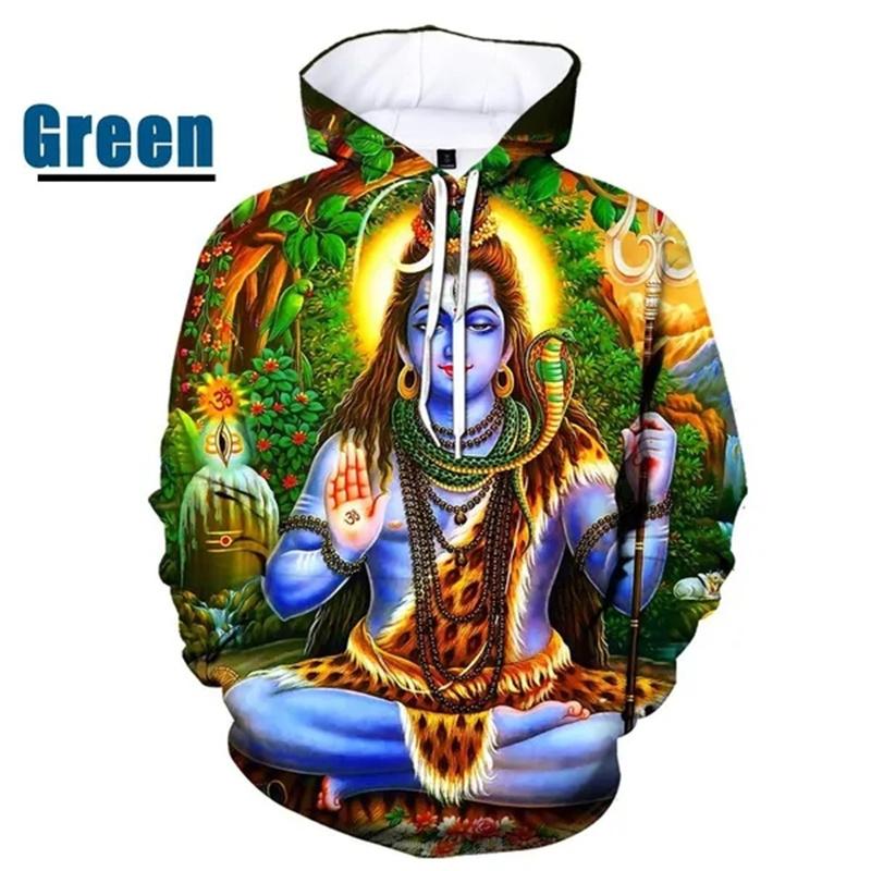 Fashion Shiva 3D Printed Hoodies Spring Autumn Outdoor Long Sleeve Mens Womens Casual Sweatshirt Streetwear Oversized Pullovers