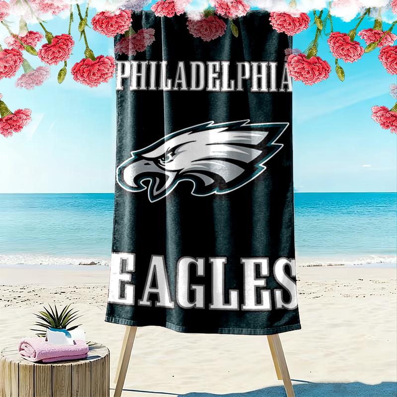 Philadelphia Eagles Print Beach Towel, Large Soft Quick Dry Towel for Beach Camping Swimming