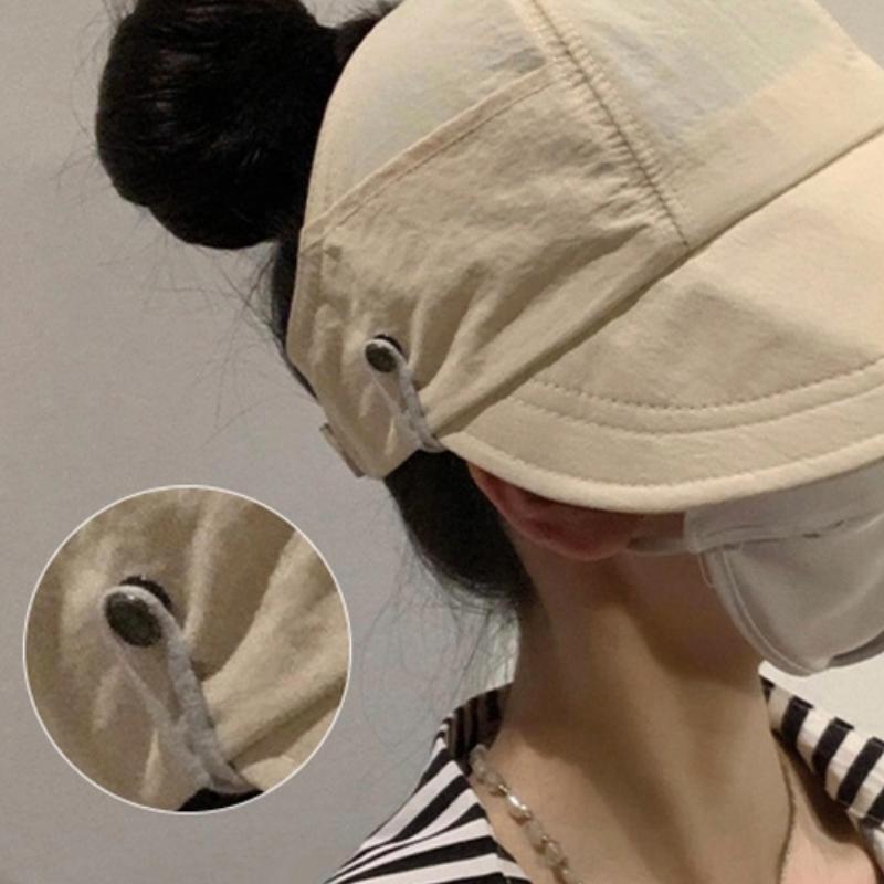 Adjustable Women's Sun Hat with Wide Brim and Ponytail Hole, Quick-Dry Summer Cap for Beach and Fishing