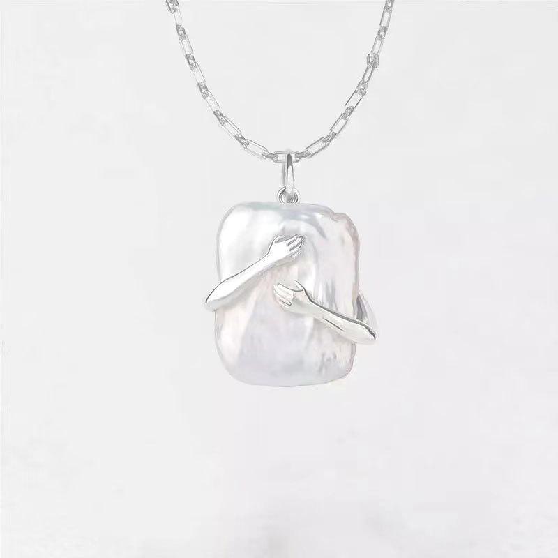 

Romantic Couple Geometric Pendant Necklace In Gold And Silver Stylishly Designed For Lovers срібний