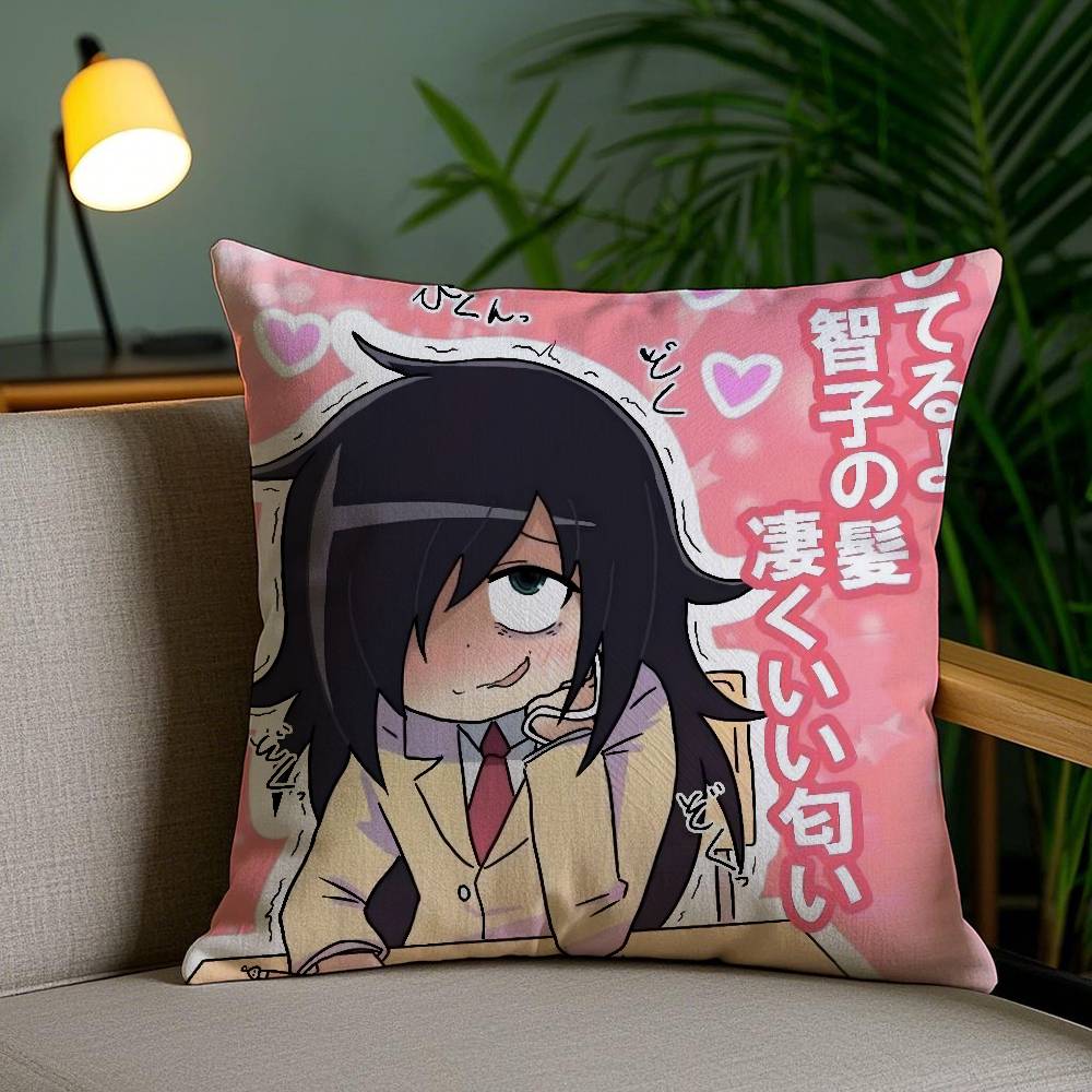 K-Kuroki T-Tomoko Pillow Case Office Sofa Dorm Chair Back Short Plush Double-sided Printing Home  Cushion Cover