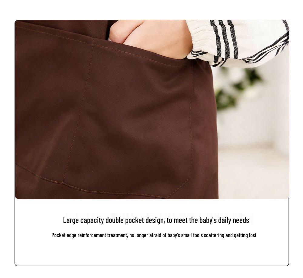 Children's Neck Hanging Korean Style Apron, Unisex, Sleeveless, Anti-Stain, Custom Logo, Ideal for Kindergarten Painting